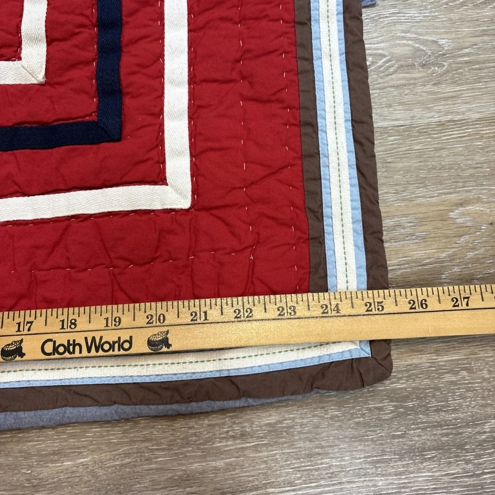 Pottery Barn Kids Junior Varsity Sports Quilted Euro Red Sham 26x26